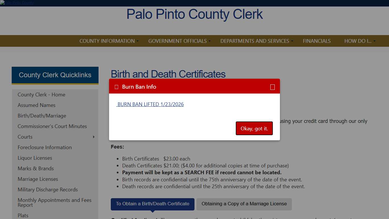 Palo Pinto County, Texas